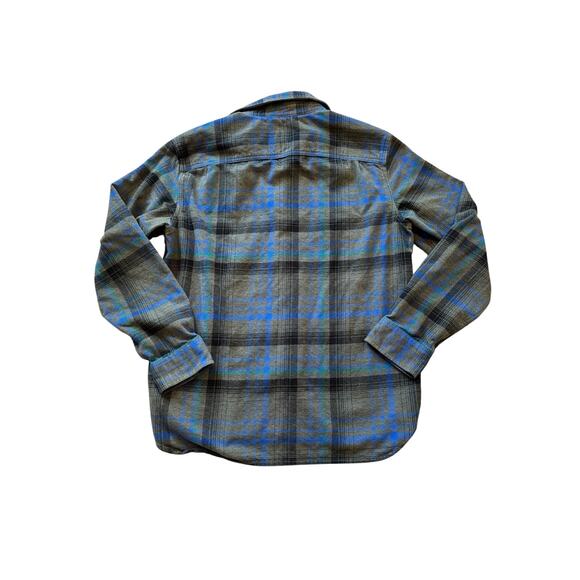 The North Face Long sleeve, button down Heavy Flannel, shirt, Large; Gray & Blue - Picture 2 of 11